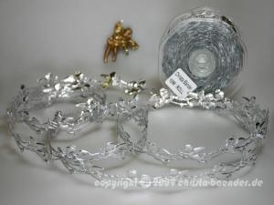 Geschenkband Dekoband Schleifenband Weihnachtsband Engelchen Silber ohne Draht 25mm