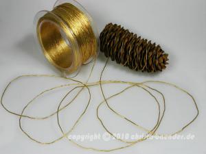 Geschenkband Dekoband Schleifenband Schnur Elastikschnur Gold ohne Draht 1-2mm