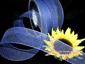 Geschenkband Dekoband Schleifenband Gitterband Feingitter Blau ohne Draht 50mm