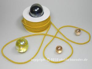 Geschenkband Dekoband Schleifenband Kordel Gelb ohne Draht 4mm