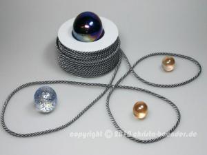 Geschenkband Dekoband Schleifenband Kordel Silbergrau ohne Draht 4mm