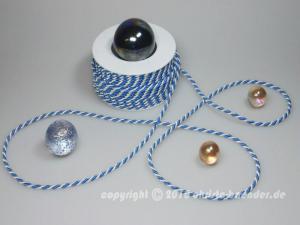 Geschenkband Dekoband Schleifenband Kordel Blau Weiß ohne Draht 6mm