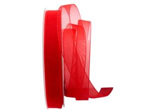 Geschenkband Dekoband Schleifenband Organzaband Luminoso rot 15mm ohne Draht