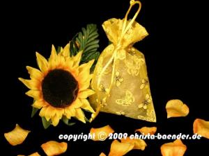 Geschenkband Dekoband Schleifenband Butterfly-Organzasäckchen Gelb 10 Stück 10cm x 15 cm
