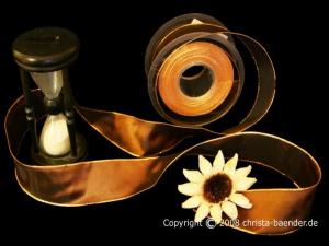 Uniband Goldkante Taipeh Dunkelbraun mit Draht 40mm