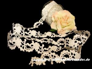 Blumenband Mona Lisa Weiß ohne Draht 45mm