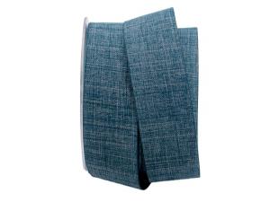 Geschenkband Dekoband Schleifenband Uniband Leinenoptik blau / jeans 40mm ohne Draht
