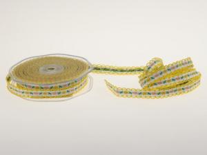Geschenkband Dekoband Schleifenband Blumenband Folklore Gelb ohne Draht 13 mm