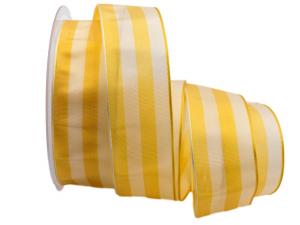 Streifenband Bicolore gelb 40mm mit Draht