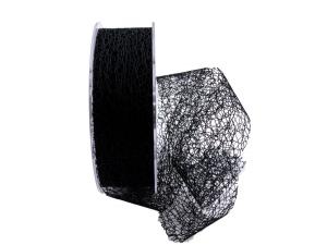Gitterband Floral schwarz 40mm ohne Draht