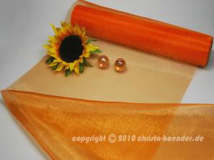 Tischband Organzaband 280mm Orange ohne Draht