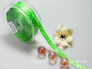 Motivband Blumenwiese Hellgrün ohne Draht 10mm