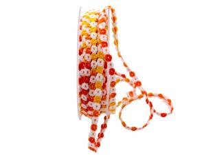 Geschenkband Dekoband Schleifenband Baumwollband Blümchen orange 5mm ohne Draht