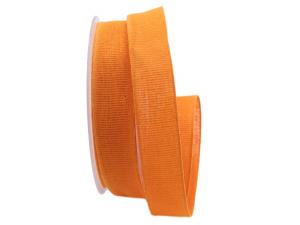 Baumwollband Cotton orange hell 25mm ohne Draht