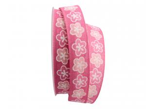 Baumwollband Sweet Summer  pink 25mm ohne Draht im Bänder Großhandel günstig kaufen!