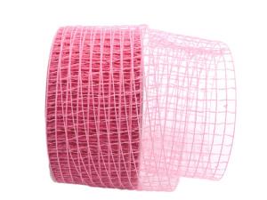 Geschenkband Dekoband Schleifenband Gitterband Grobgitter rosa 65mm ohne Draht