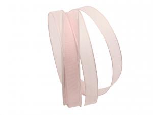 Geschenkband Dekoband Schleifenband Organzaband rosa hell mit Draht 15mm