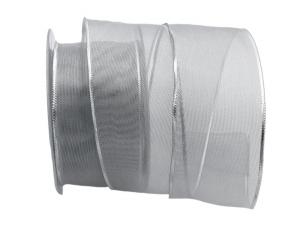 Silberband Transparente silber 65mm mit Draht