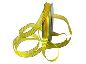 Geschenkband Dekoband Schleifenband Streifenband Regenbogen 15mm gelb ohne Draht