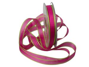 Geschenkband Dekoband Schleifenband Streifenband Regenbogen 15mm pink ohne Draht