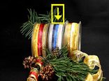 Weihnachtsband Fein-gestreift Blau/Silber mit Draht 40mm
