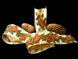 Weihnachtsband "Weihnachtszauber" Creme mit Draht 70mm Weihnachtsband "Weihnachtszauber" Creme mit Draht 70mm