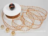 Gitterband Schlingengitter Bronze mit Draht 25mm
