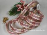 Weihnachtsband Palma Altrosa mit Draht 25mm Weihnachtsband Palma Altrosa mit Draht 25mm