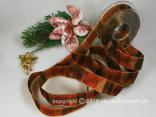 Weihnachtsband Palma Braun mit Draht 25mm Weihnachtsband Palma Braun mit Draht 25mm