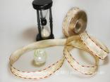 Weihnachtsband Nürnberg Creme Rot mit Draht 25mm