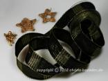 Weihnachtsband Cinema Schwarz Gold mit Draht 40mm