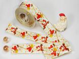 Geschenkband Dekoband Schleifenband Weihnachtsband Santa Claus Creme Rot mit Draht 40mm Geschenkband Dekoband Schleifenband Weihnachtsband Santa Claus Creme Rot mit Draht 40mm