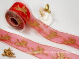 Weihnachtsband Engel mit Trompete Rot mit Draht 65mm Weihnachtsband Engel mit Trompete Rot mit Draht 65mm