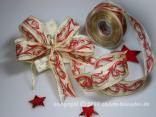 Weihnachtsband Barock Altrosa mit Draht 40mm
