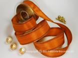Weihnachtsband Gargnano Cognac Braun mit Draht 40mm Weihnachtsband Gargnano Cognac Braun mit Draht 40mm
