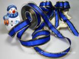 Weihnachtsband Mystic Blau mit Draht 25mm