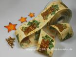 Weihnachtsband Nikolausstiefel Braun mit Draht 65mm