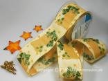Weihnachtsband Nikolausstiefel Honig mit Draht 65mm