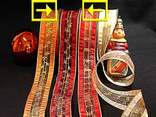 Weihnachtsband Stacheldraht Bordeaux/Gold mit Draht 40mm