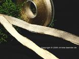 Uniband Brillanz Cremegold mit Draht 15mm Goldkante