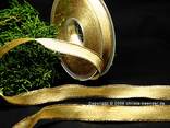 Uniband Brillanz Honig mit Draht 15mm Goldkante