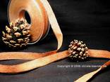 Uniband Brillanz Cognac mit Draht 15mm Glitzerrand Uniband Brillanz Cognac mit Draht 15mm Glitzerrand