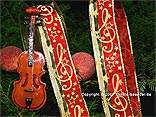 Weihnachtsband Musiknoten Rot/Gold mit Draht 40mm Weihnachtsband Musiknoten Rot/Gold mit Draht 40mm