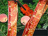 Weihnachtsband Musiknoten Cognac/Gold mit Draht 40mm Weihnachtsband Musiknoten Cognac/Gold mit Draht 40mm