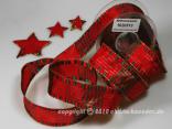 Weihnachtsband Cinema Karminrot Gold mit Draht 40mm
