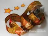 Weihnachtsband Cinema Cognac Gold mit Draht 40mm