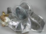 Silberband Klondike Silber mit Draht 65 mm