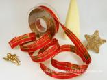 Weihnachtsband Milano Rot Grün mit Draht 25mm
