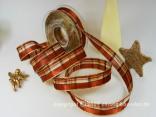 Weihnachtsband Milano Braun mit Draht 25mm