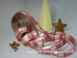 Weihnachtsband Milano Rosa mit Draht 25mm